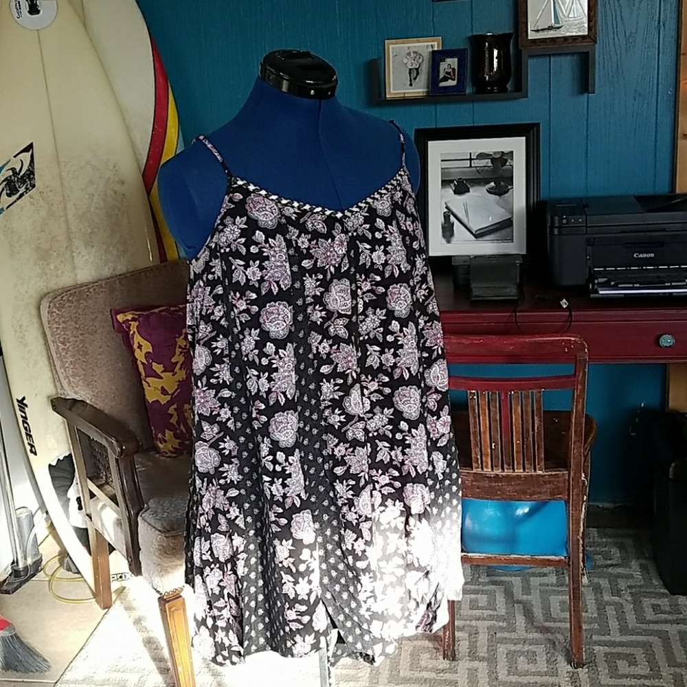 AE flower panel trapeze dress